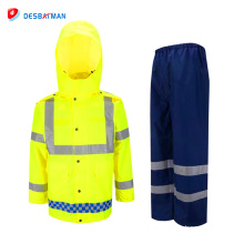 Customized design sanitation work suit waterproof reflective raincoat glow in the dark